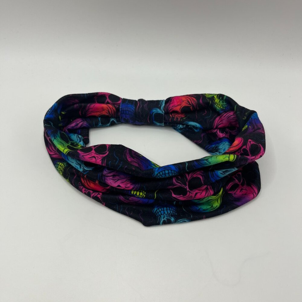 4 Pcs Halloween Headband, Skull Print Headband, Wide Sports Yoga Headscarf - Picture 10 of 11